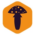 Halloween picture of fly agaric. Icon of poisonous mushroom.
